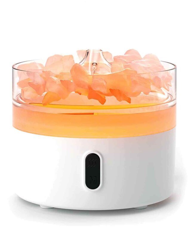 Himalayan Salt  Aroma Diffuser - Night Light - USB-C - Flame Effect (Salt included)