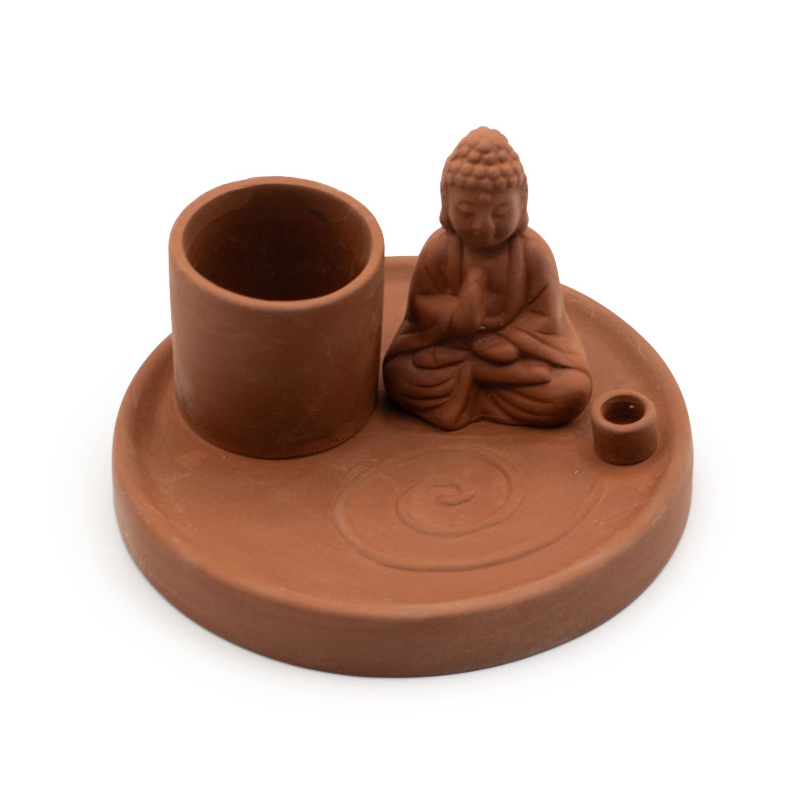 Multi Purpose Buddha Incense Plate - Natural Terracotta Style - Image 6
