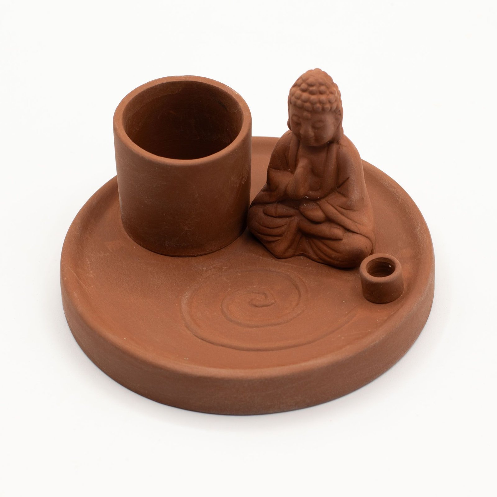 Multi Purpose Buddha Incense Plate - Natural Terracotta Style - Image 9