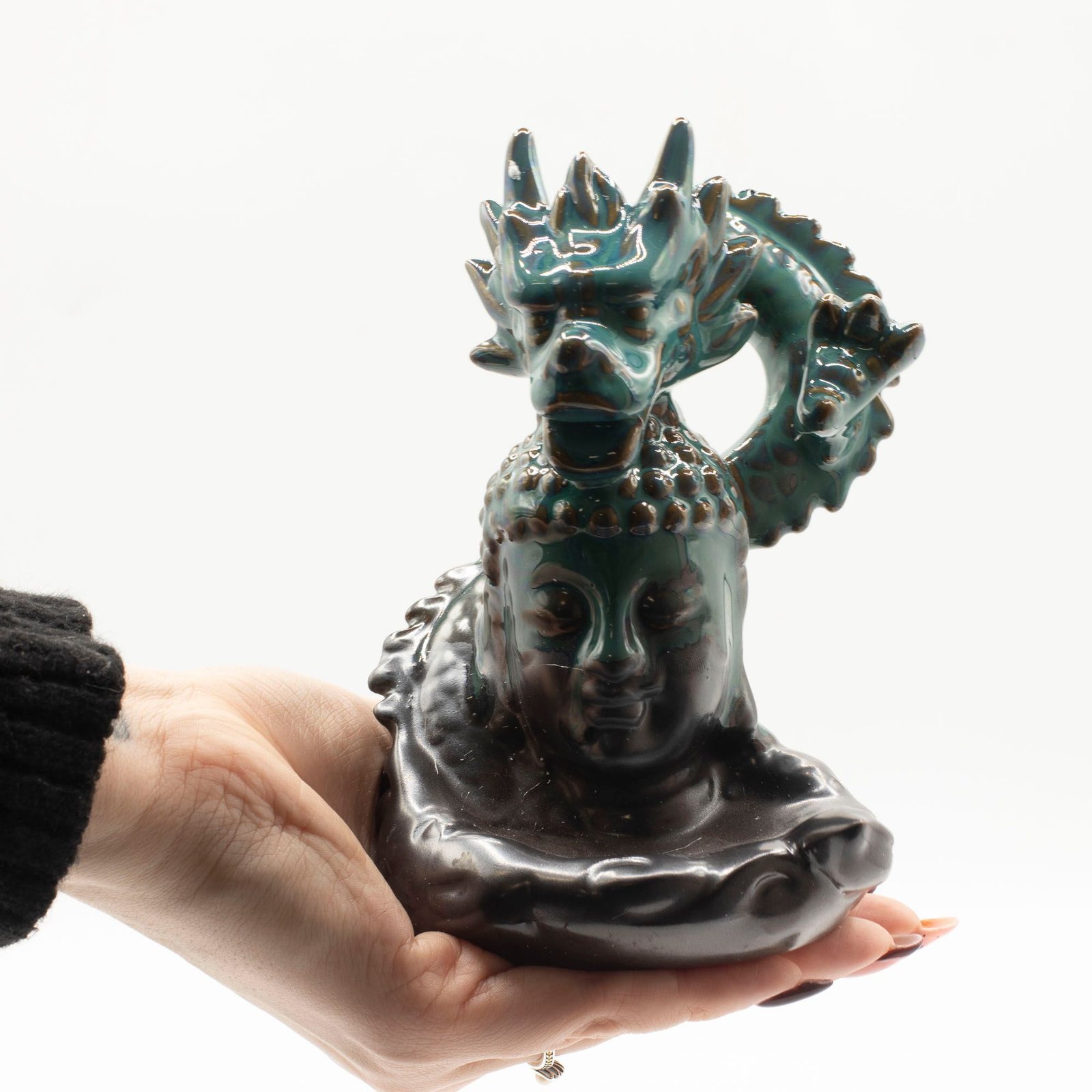 Backflow Incense Burner - Dragon Over Buddha - Image 3