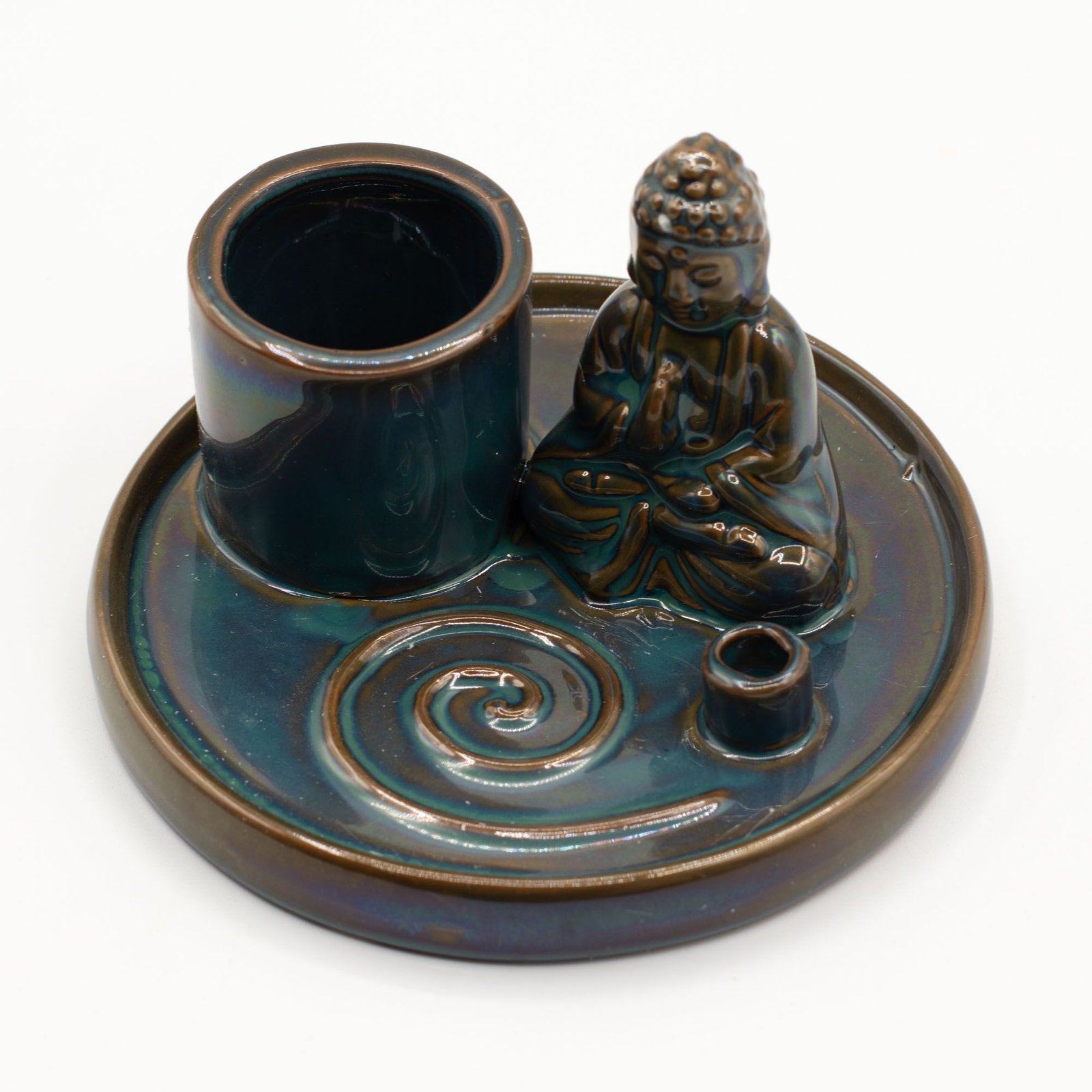 Multi Purpose Buddha Incense Plate - Ceramic Blue - Image 8