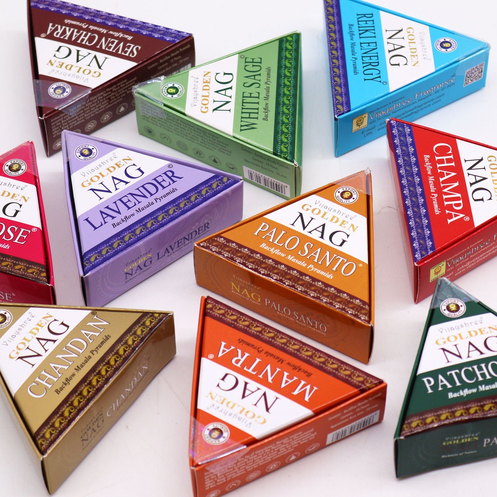 42g Jumbo Golden Nag - Reiki Energy Back Flow Incense Cones - Image 2