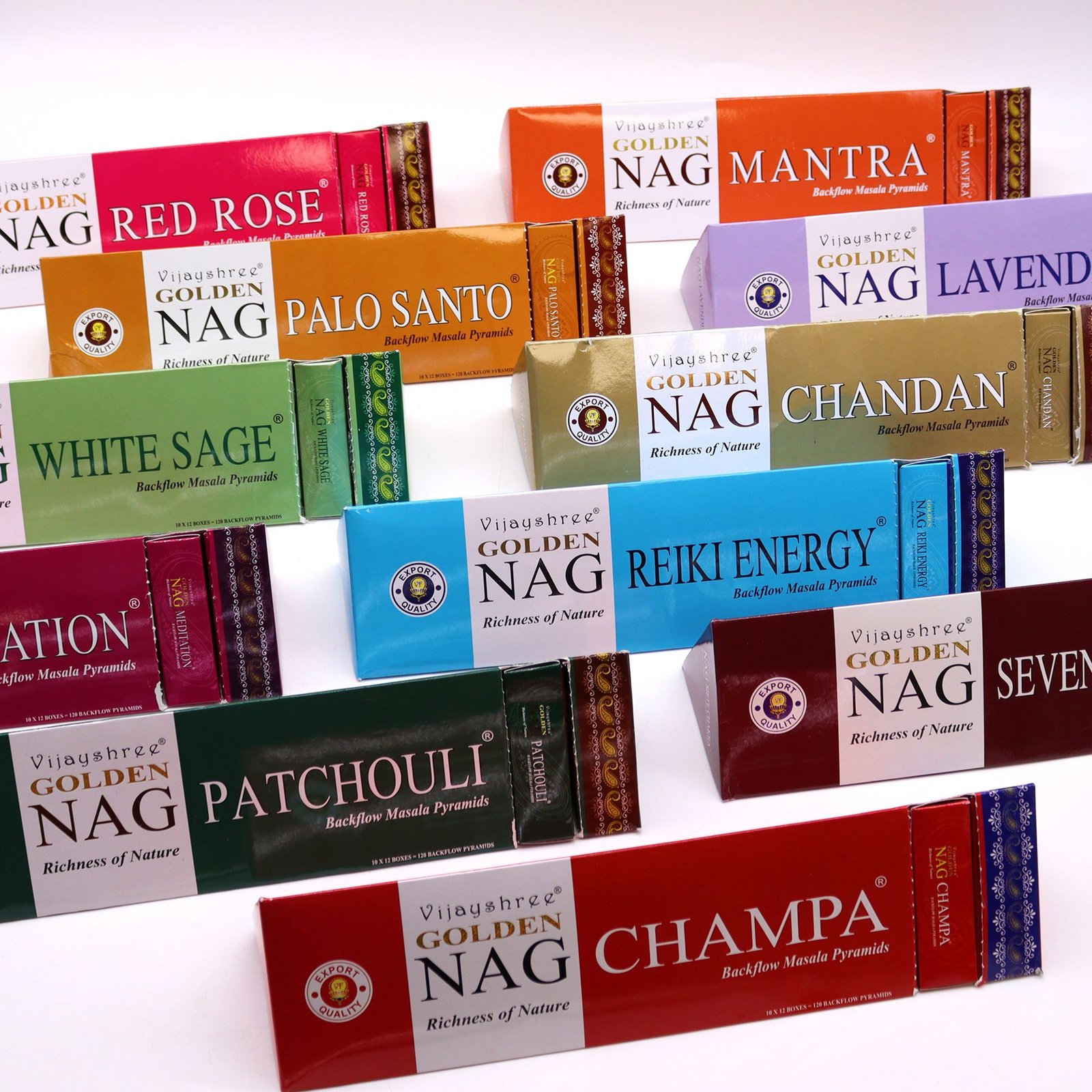 42g Jumbo Golden Nag - Reiki Energy Back Flow Incense Cones - Image 3