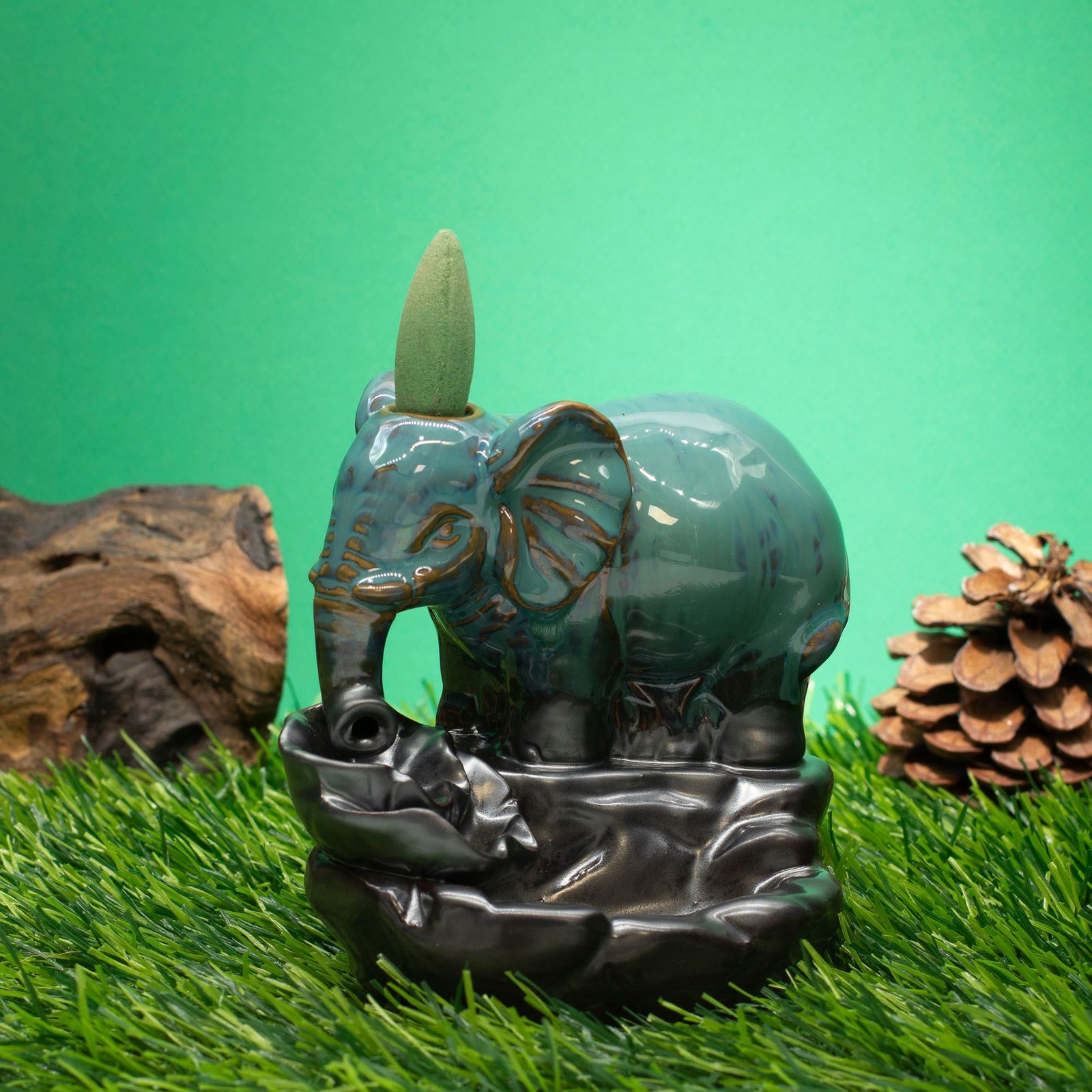 Backflow Incense Burner - Elephant at Pool - Image 2