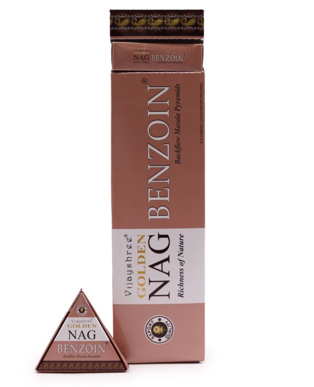 42g Jumbo Golden Nag - Benzoin Back Flow Incense Cones