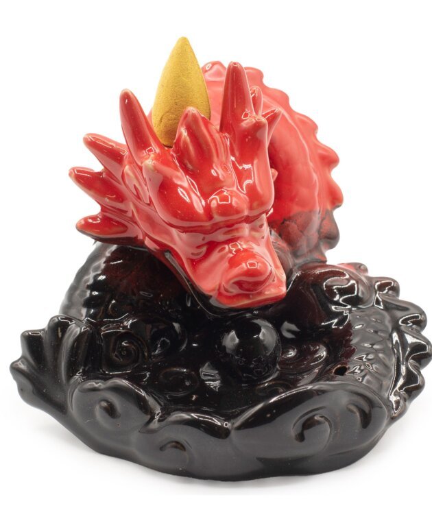 Backflow Incense Burner - Small Red Dragon