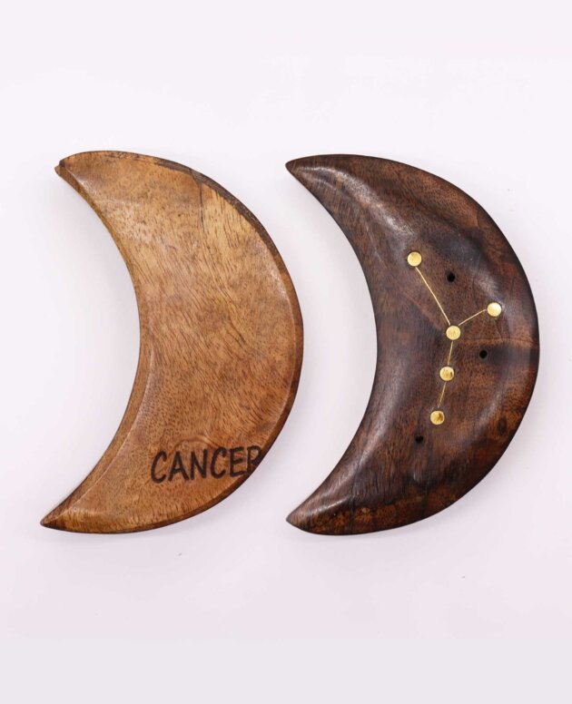 Engraved and Brass Zodiac Sign Incense Burners - Moon