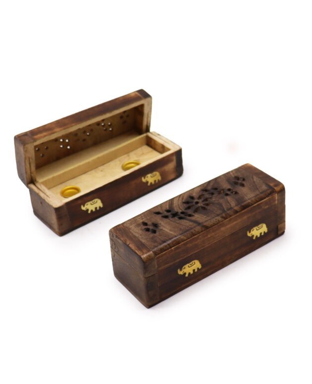 Incense Cone Smoke Box 6" - Mango Wood