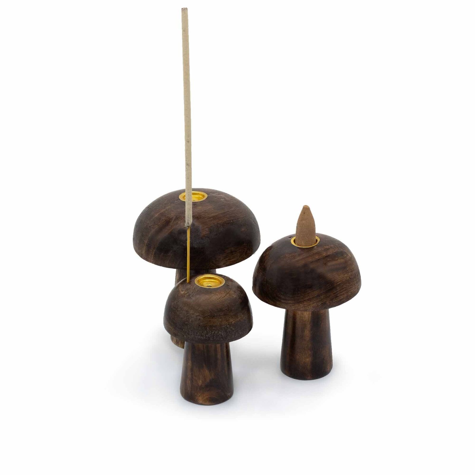 Set of 3 Incense Cone Mushrooms ((10cm 9cm 8cm) - Image 2